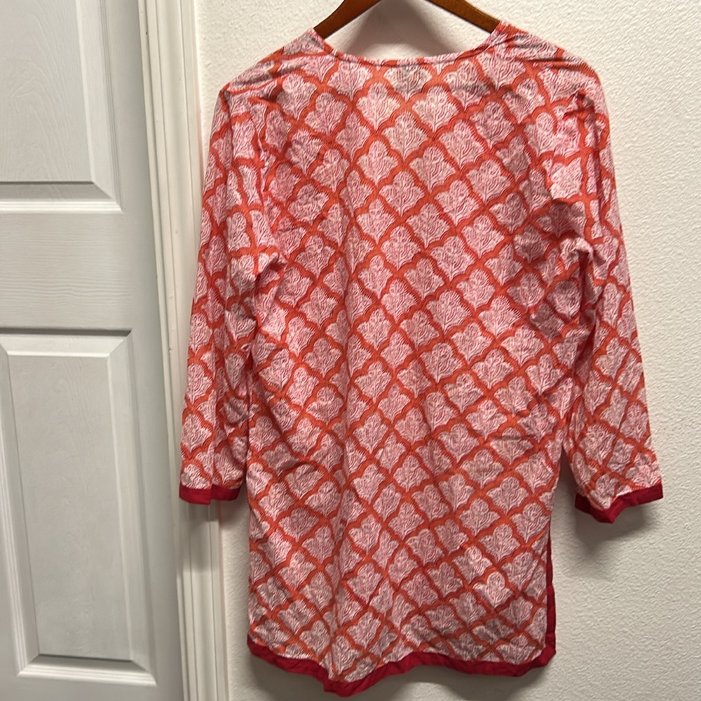 Roberta Roller Rabbit Tunic Orange Red Medium - image 5